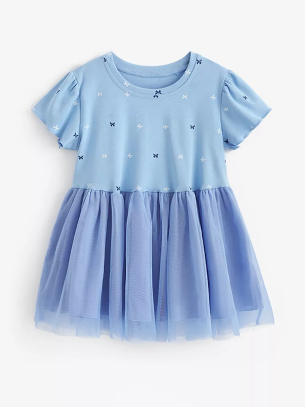 Children's Butterfly Round Neck Tulle Dress, image 2