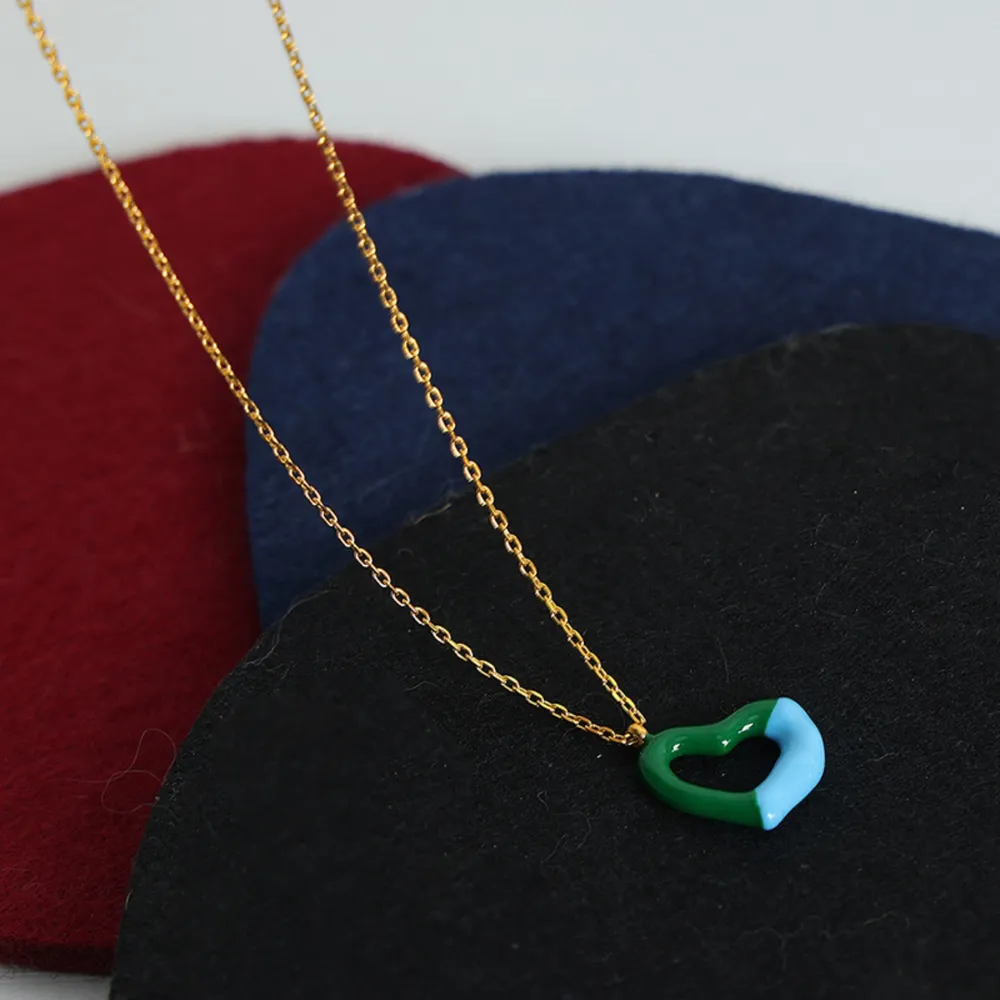 Heart Pendant Titanium Steel Necklace, image 4