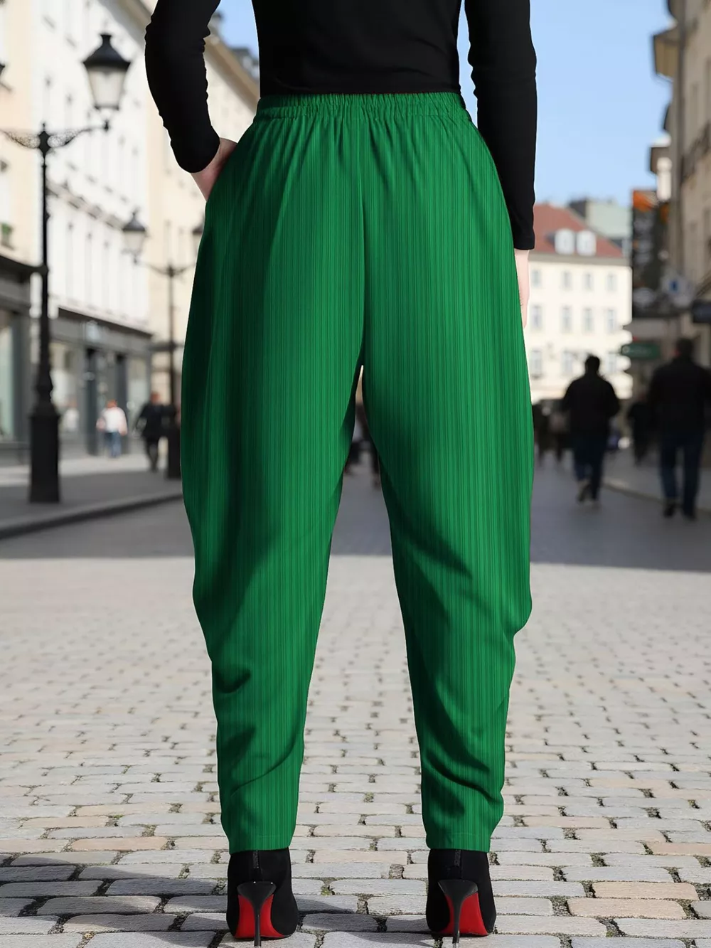 Plus Size Elastic Waist Causal Pants, image 7