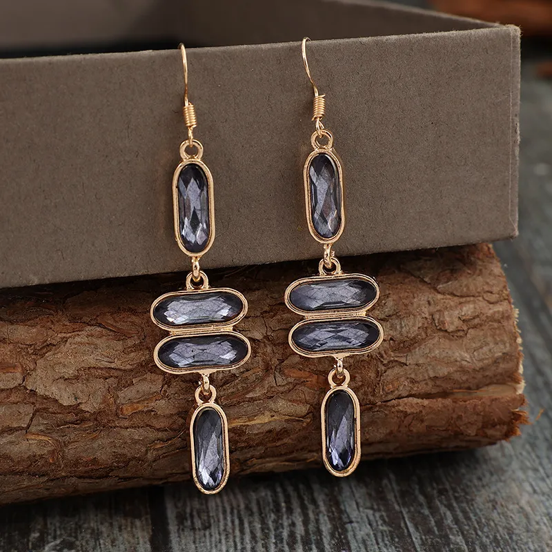 Alloy Colourful Stone Earrings, image 2