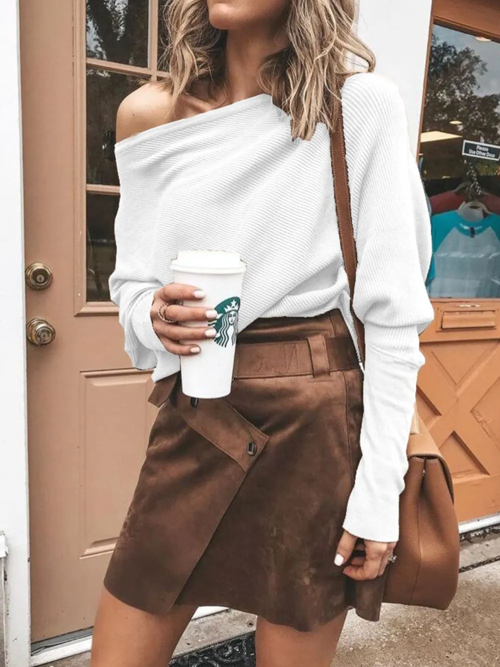Single Shoulder Ribbed Knit Top, image 11