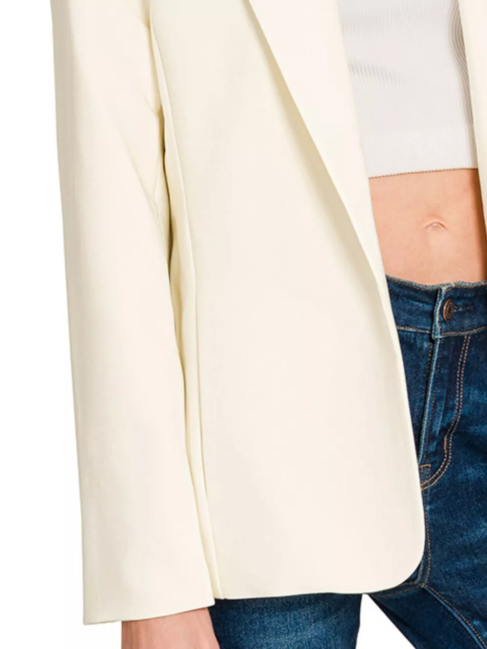 Woven Long Sleeve Blazer With Lining, image 3