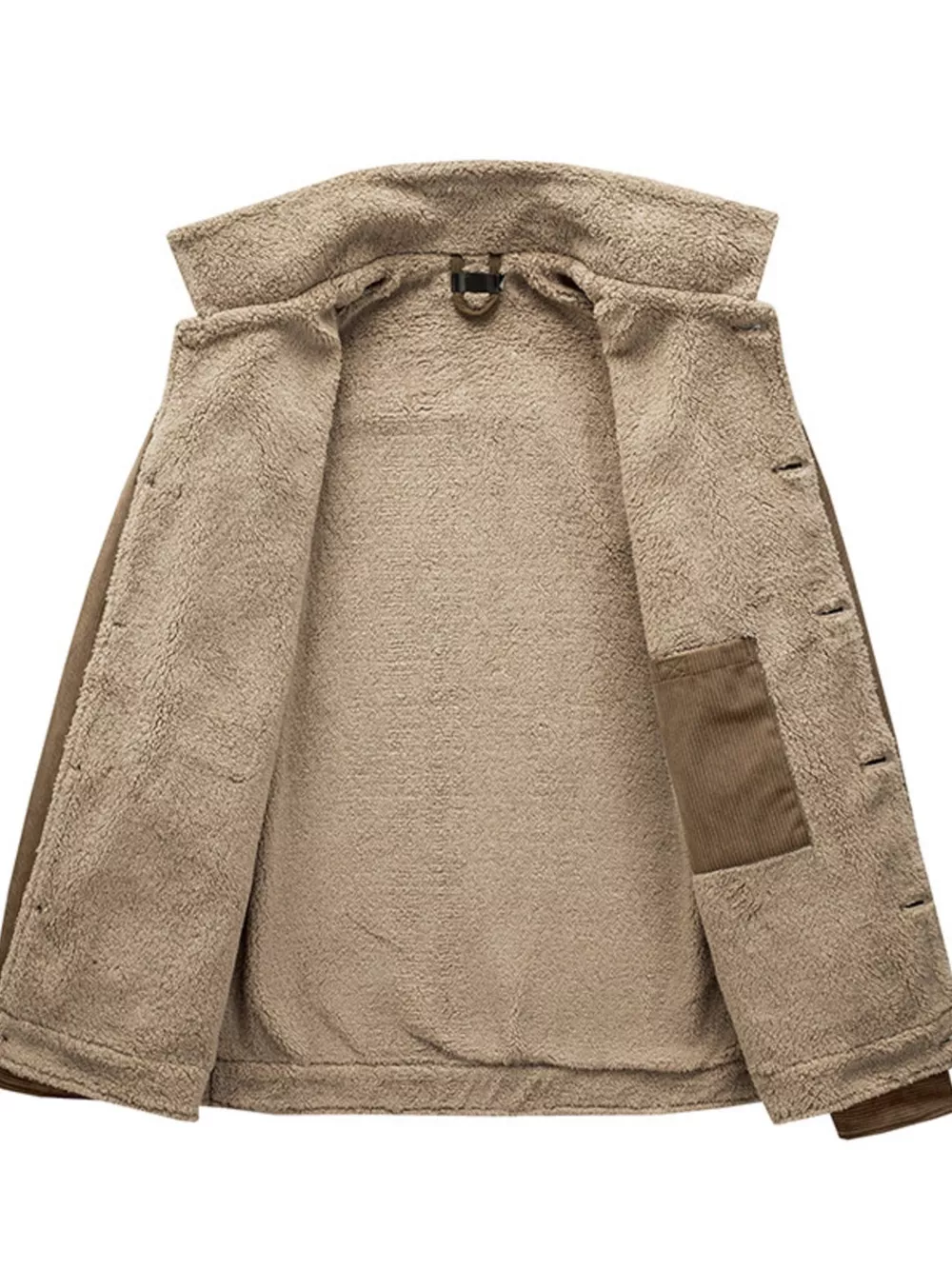Men's Corduroy Sherpa Lined Button-Up Jacket, image 5