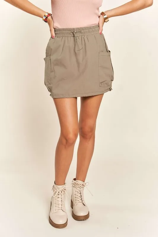 Drawstring Skort with Pockets, image 4