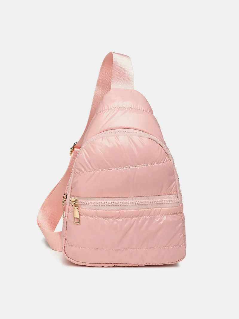 Quilted Adjustable Strap Puffy Sling Bag, image 4