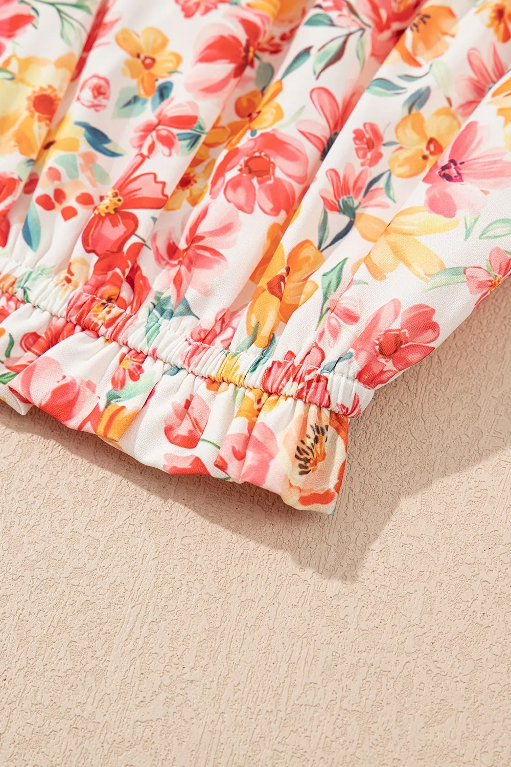 Boho Floral Bandeau Top and High Waist Wide Leg Pants Set, image 9
