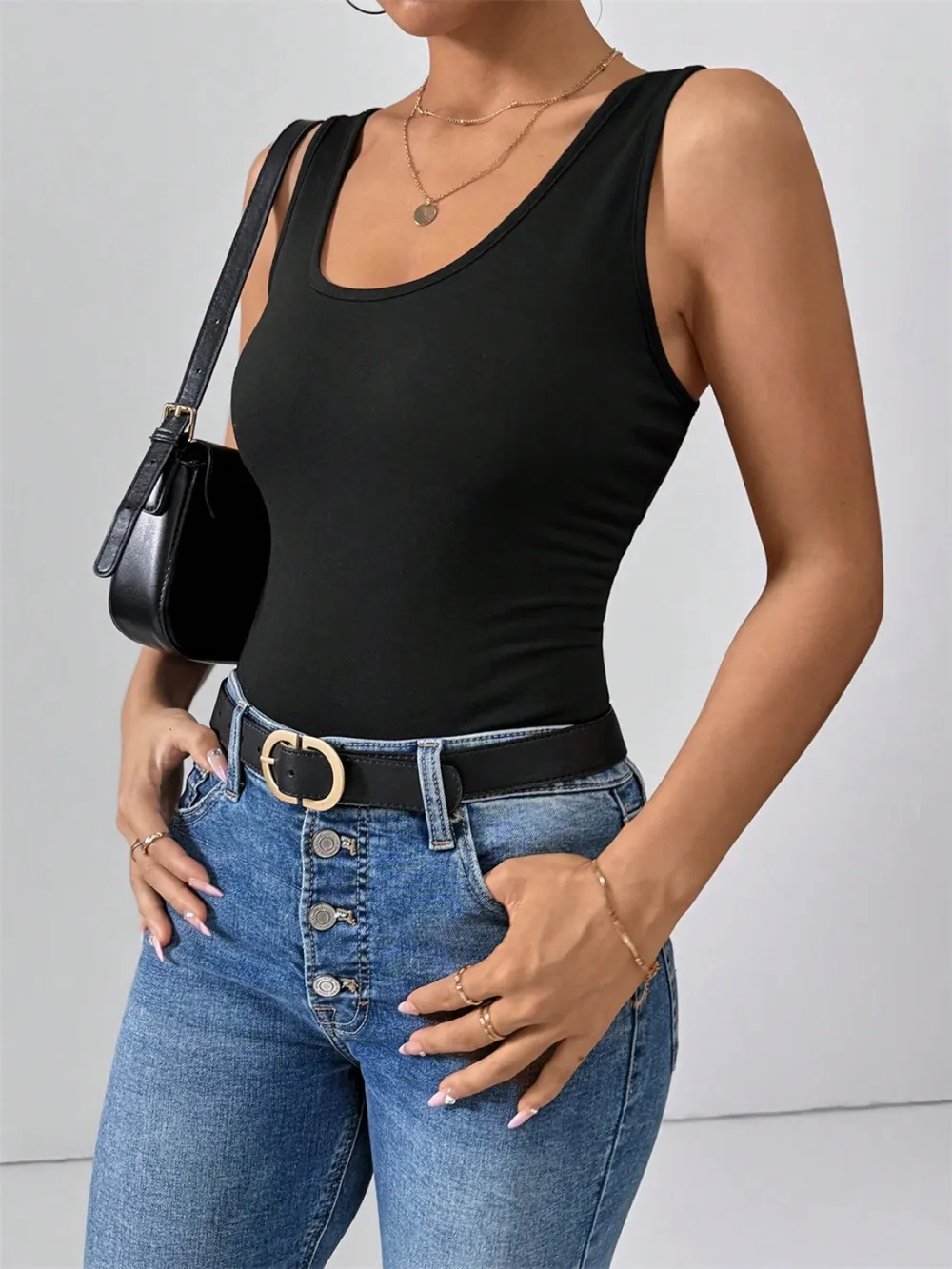 Scoop Neck Wide Strap Tank, image 3