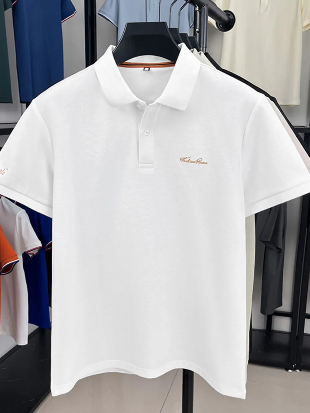 Men's Plus Size Button Detail Short Sleeve Polo, image 6