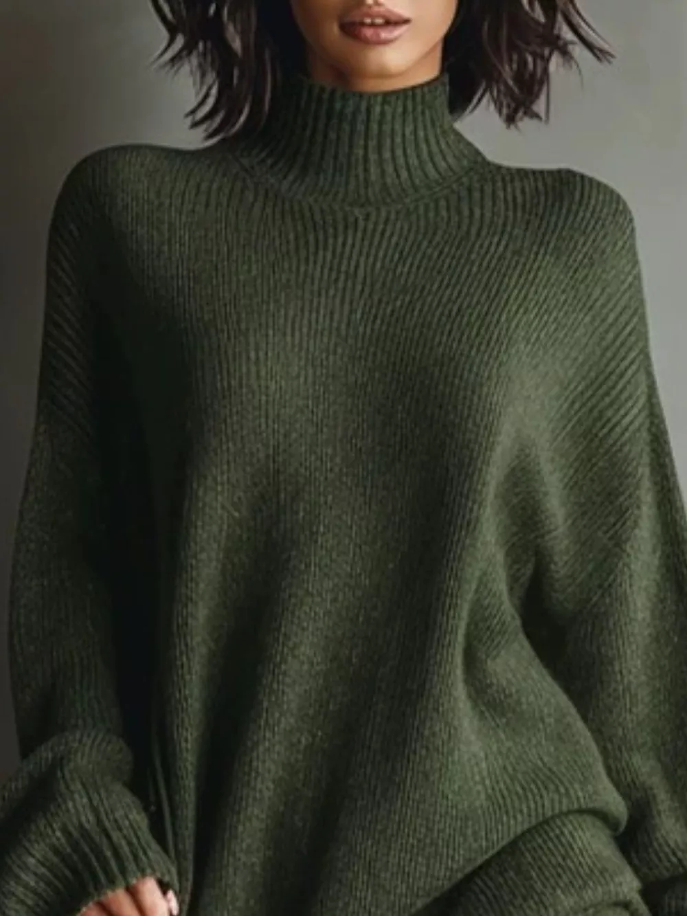 Oversized Mock Neck Long Sleeve Sweater Dress, image 4