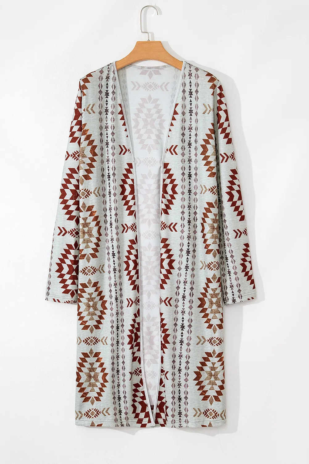 Geometric Open Front Long Sleeve Cover Up, image 5