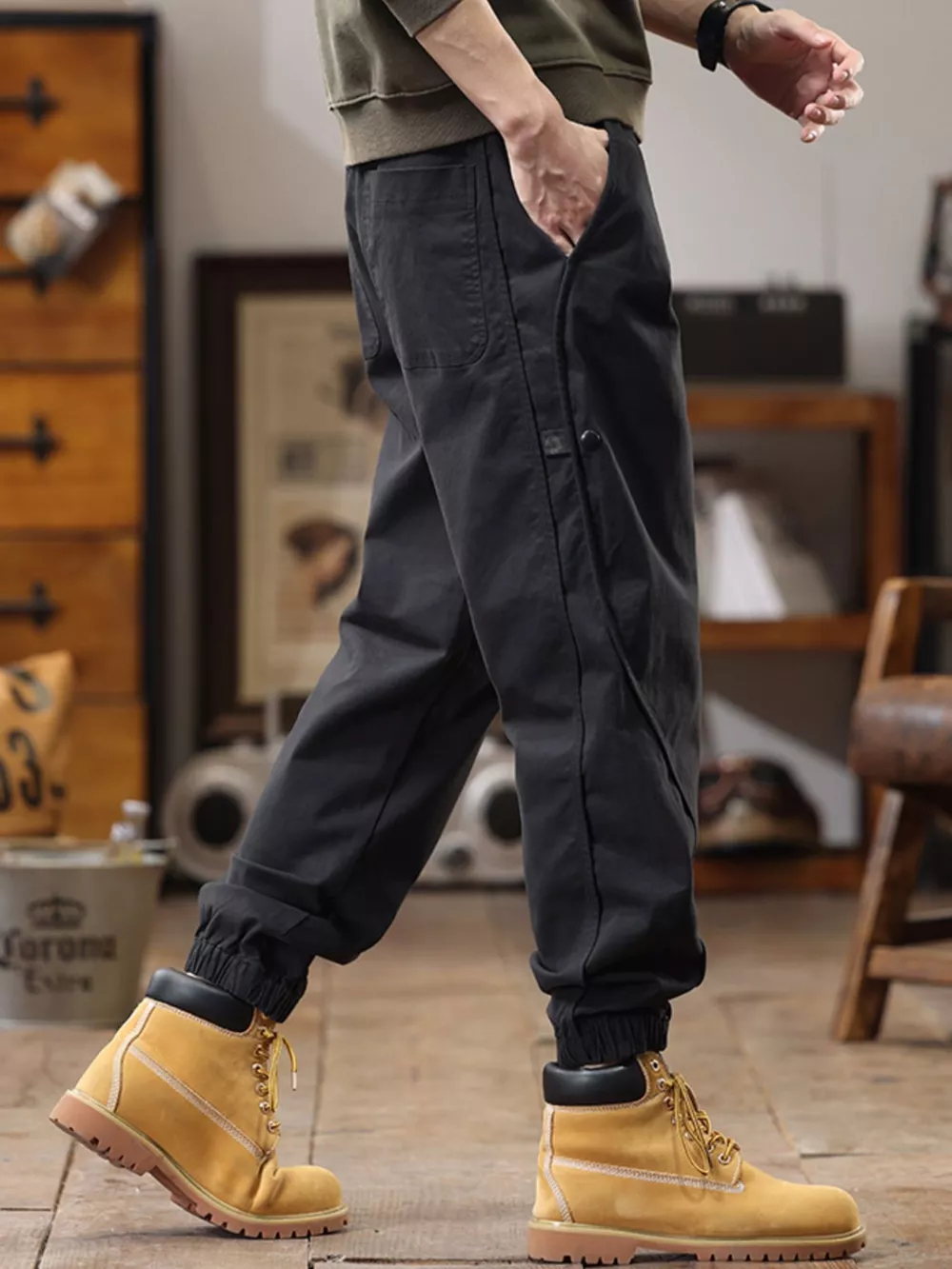Men's Full Size Drawstring Jogger Pants with Elastic Cuffs Plus Size, image 11