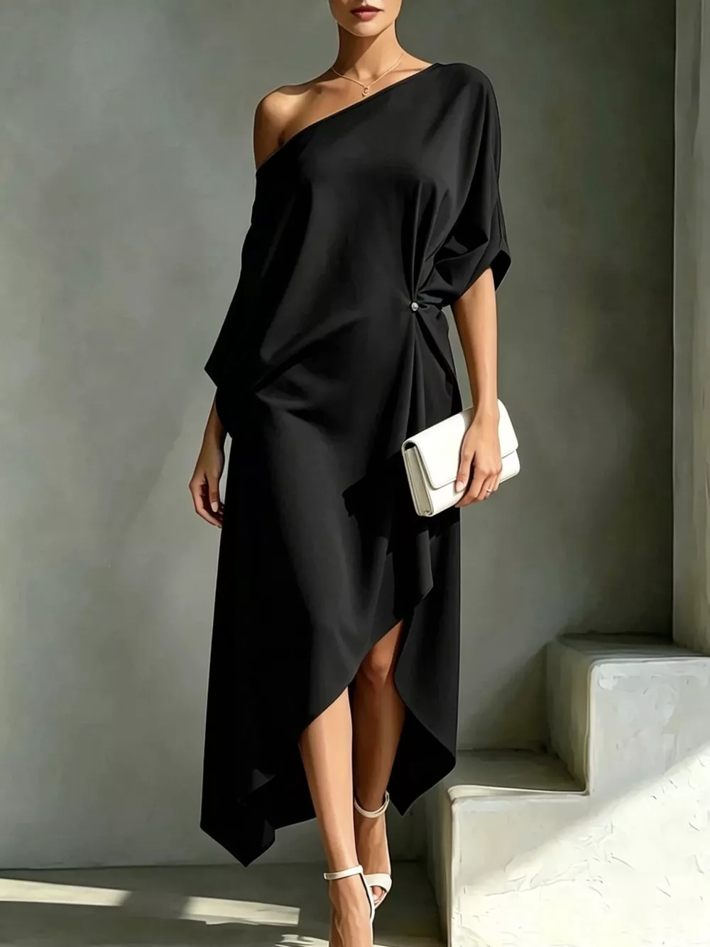 Full Size Asymmetrical One-Shoulder Drape Dress Plus Size, image 5