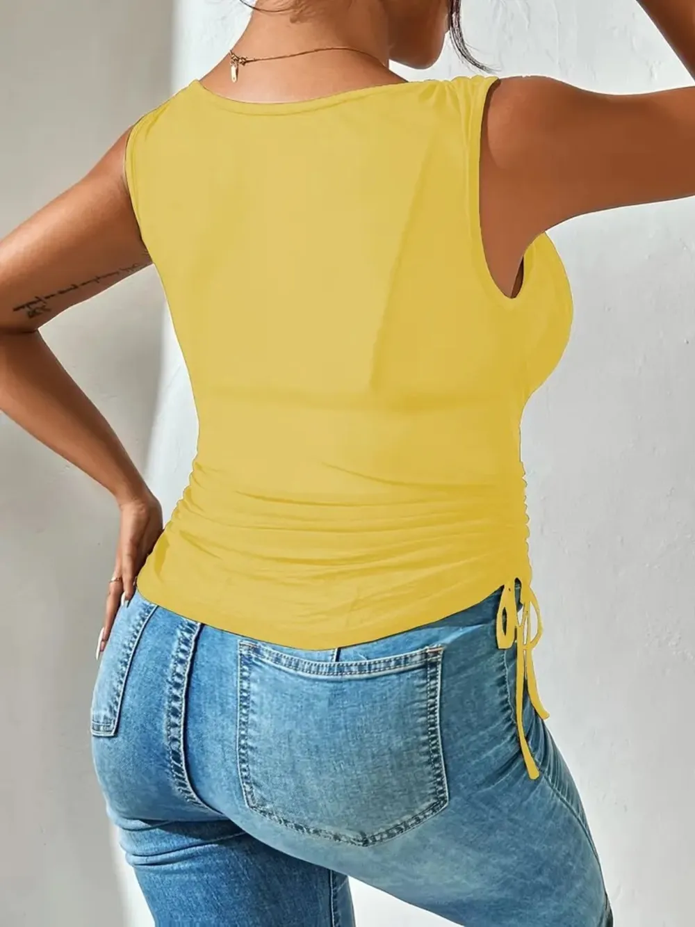 Side Drawstring Ruched Tank, image 34