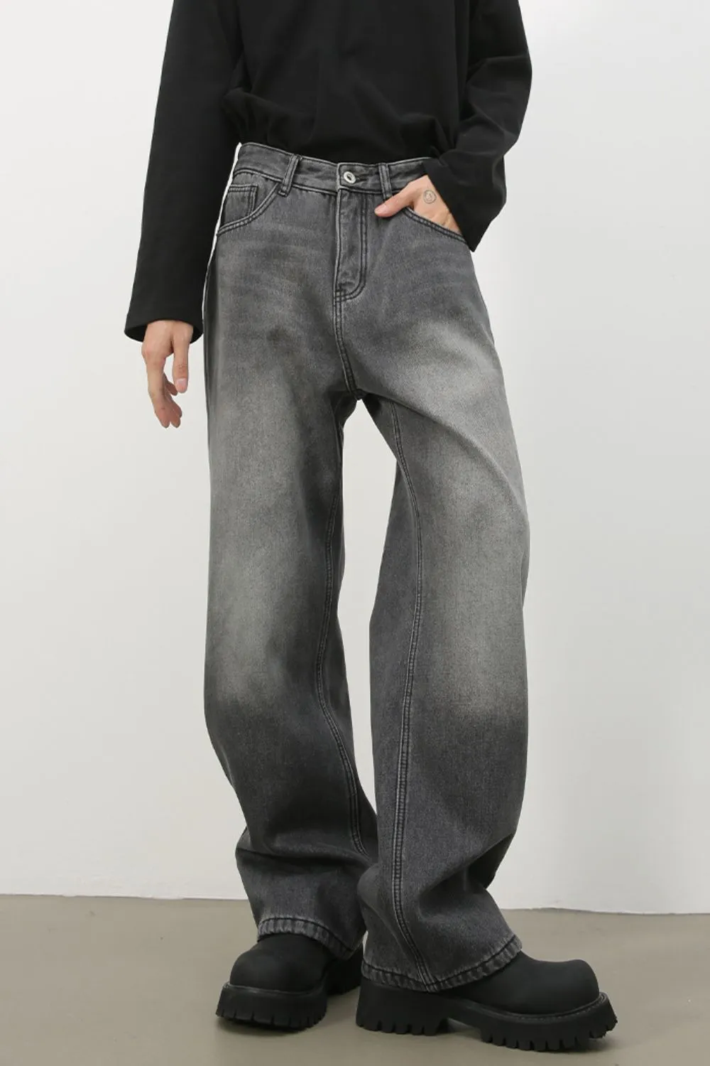 Men's Loose Fit Jeans with Pockets, image 5