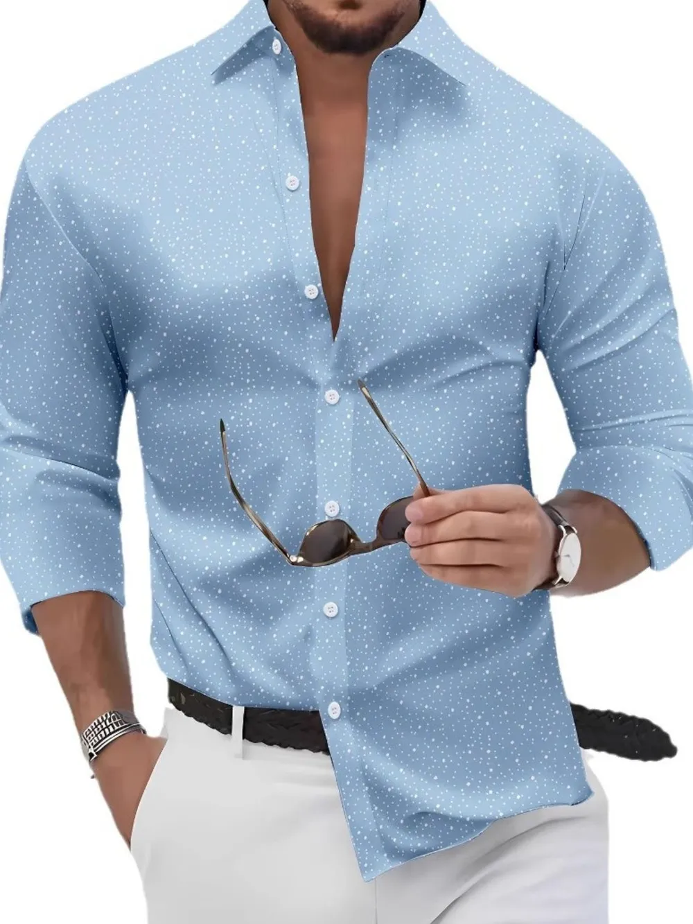 Men's Full Size Button Up Long Sleeve Shirt Plus Size, image 5