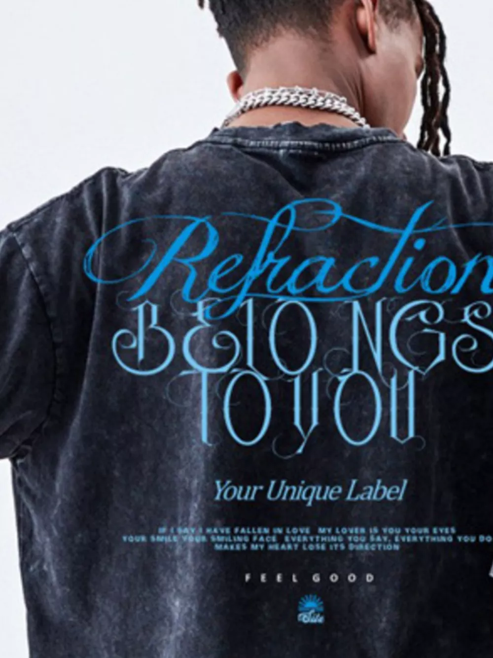 Men's Vintage Wash Round Neck Oversized T-Shirt, image 2