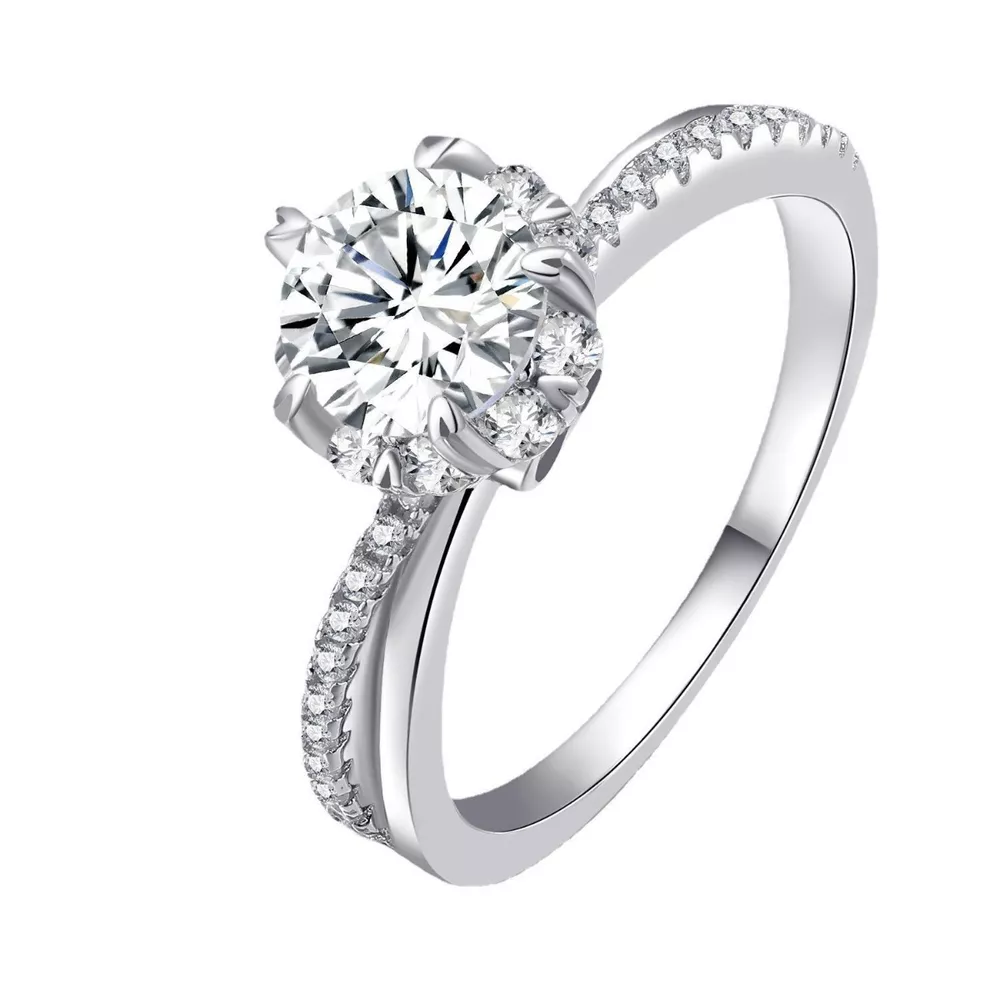 1 Carat 925 Sterling Silver Moissanite Ring, image 5