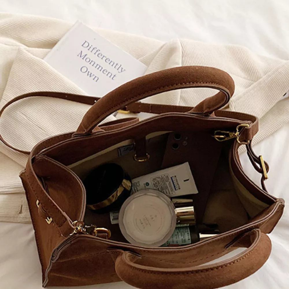 Suede Leather Large Handbag, image 5