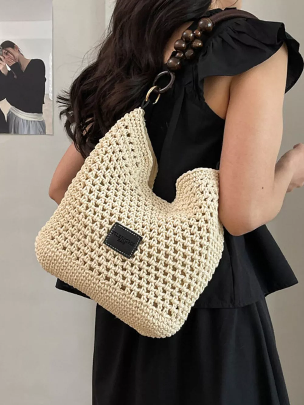 Crochet Knit Crossbody Bag, image 3