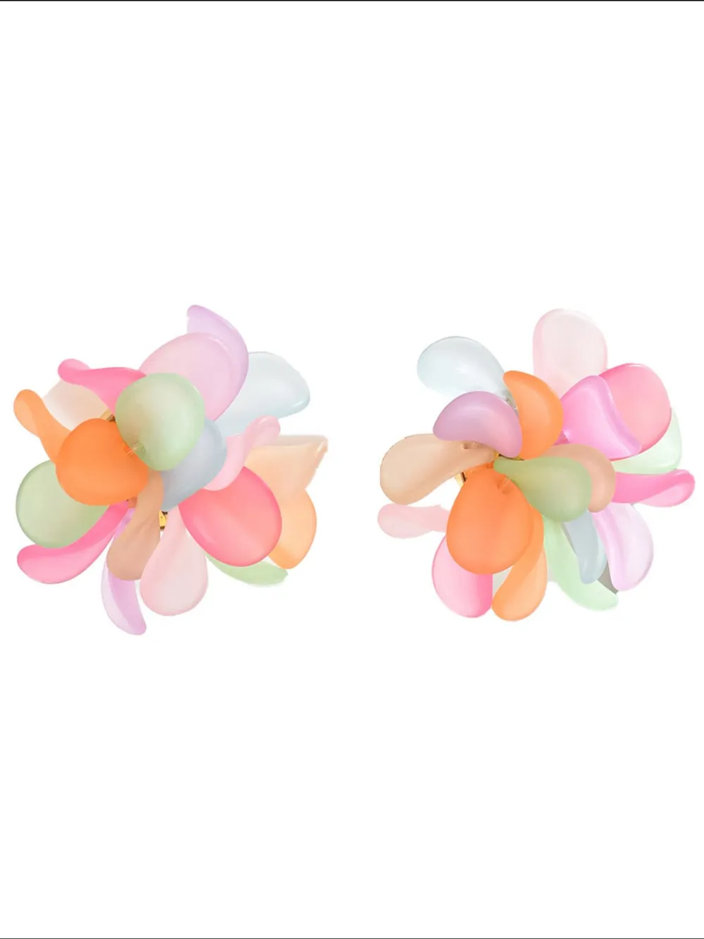 Acrylic Colorful Flower Stud Earrings, image 4