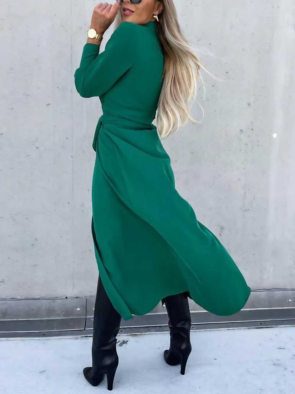 Button Front Long Sleeve Shirt Dress, image 9