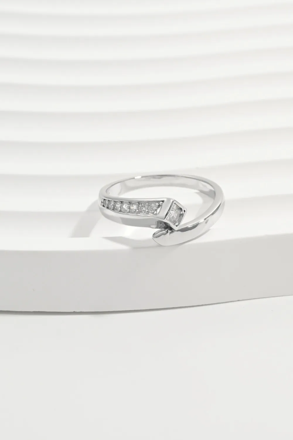 925 Sterling Silver Inlaid Zircon Ring, image 2