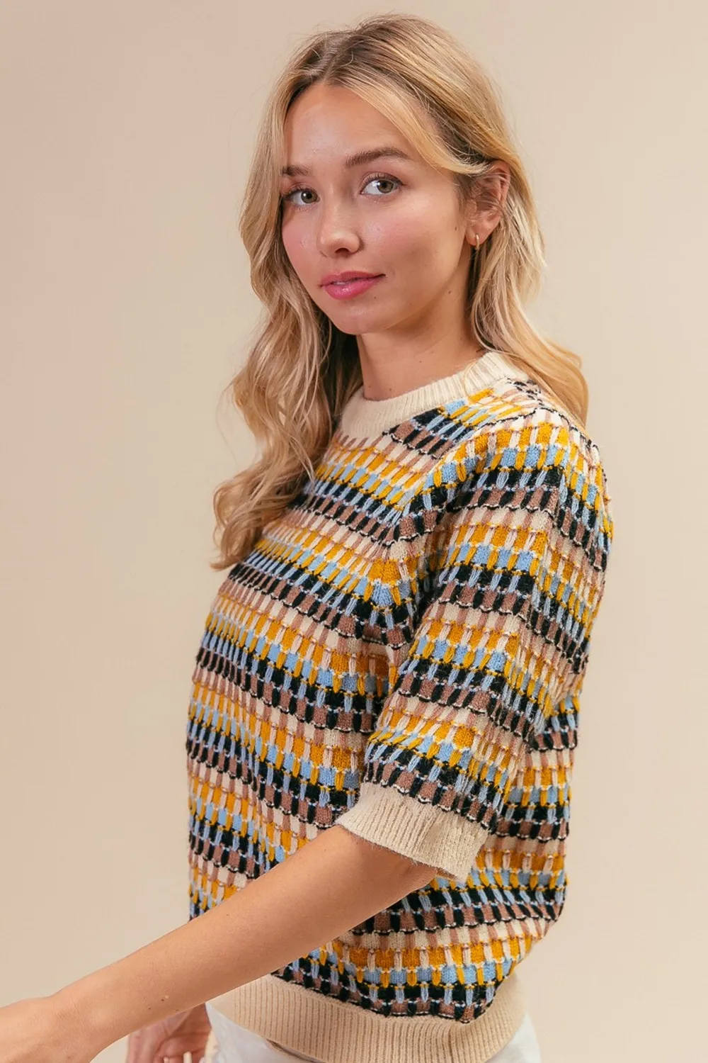 Multi Color Half Sleeve Sweater, image 5