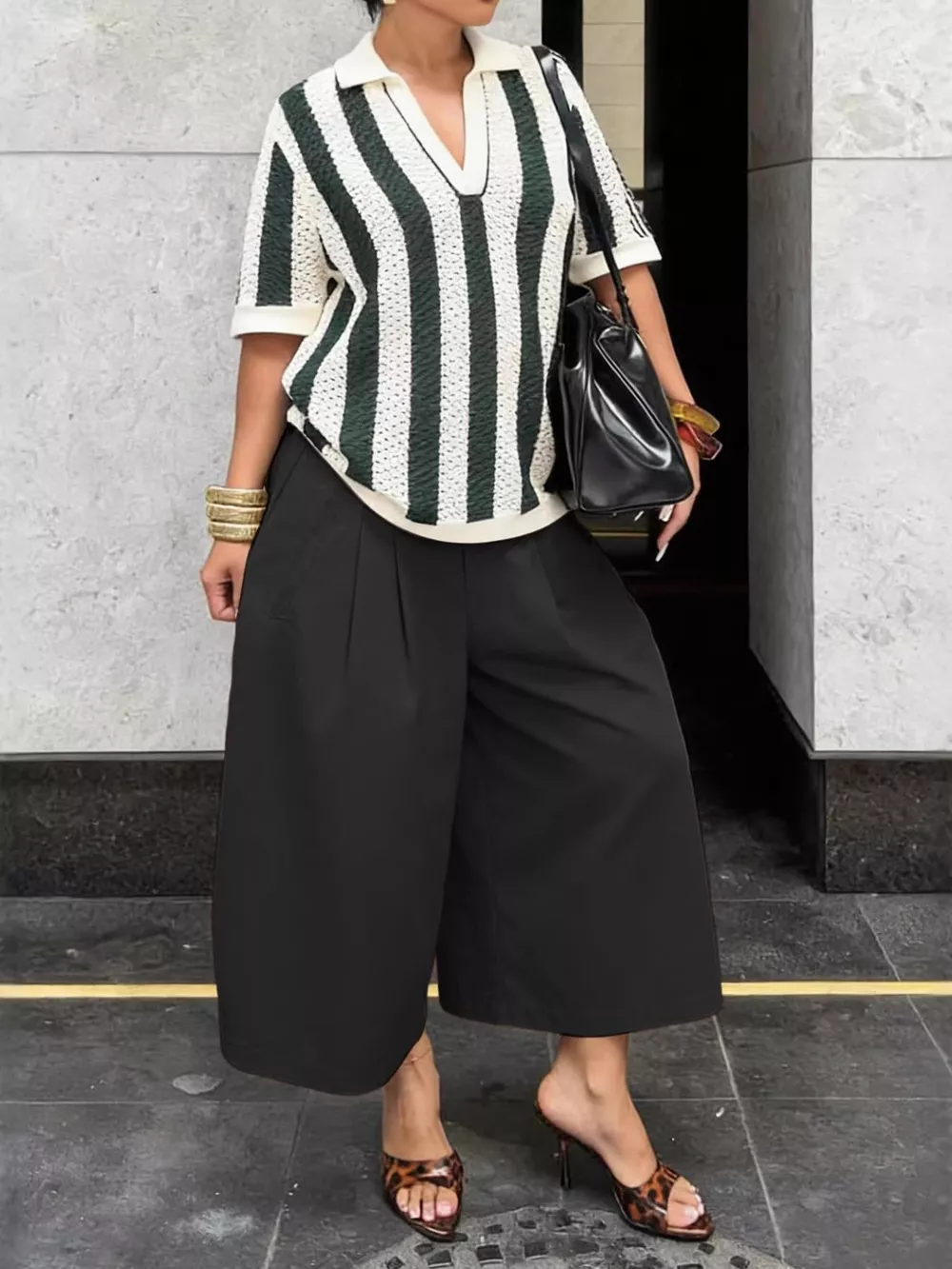 Wide-Leg Cropped Pants, image 5
