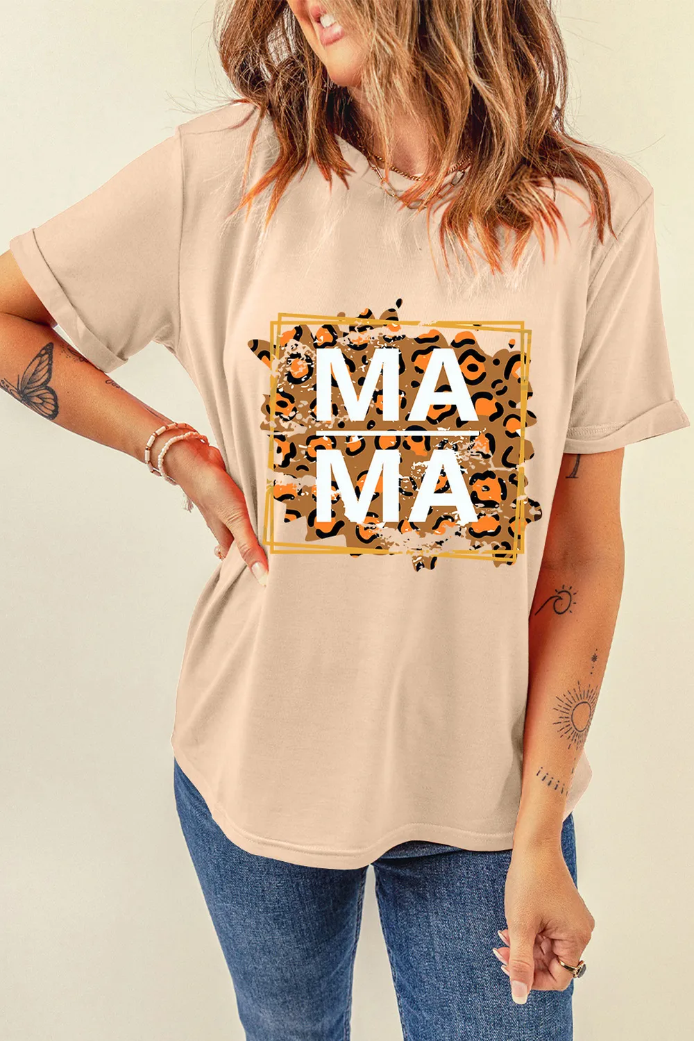 MAMA Round Neck Short Sleeve T-Shirt, image 3
