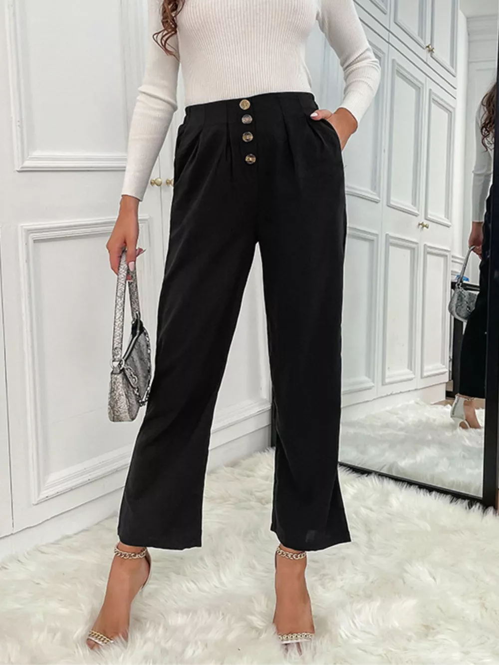High Waist Wide Leg Pants, image 4