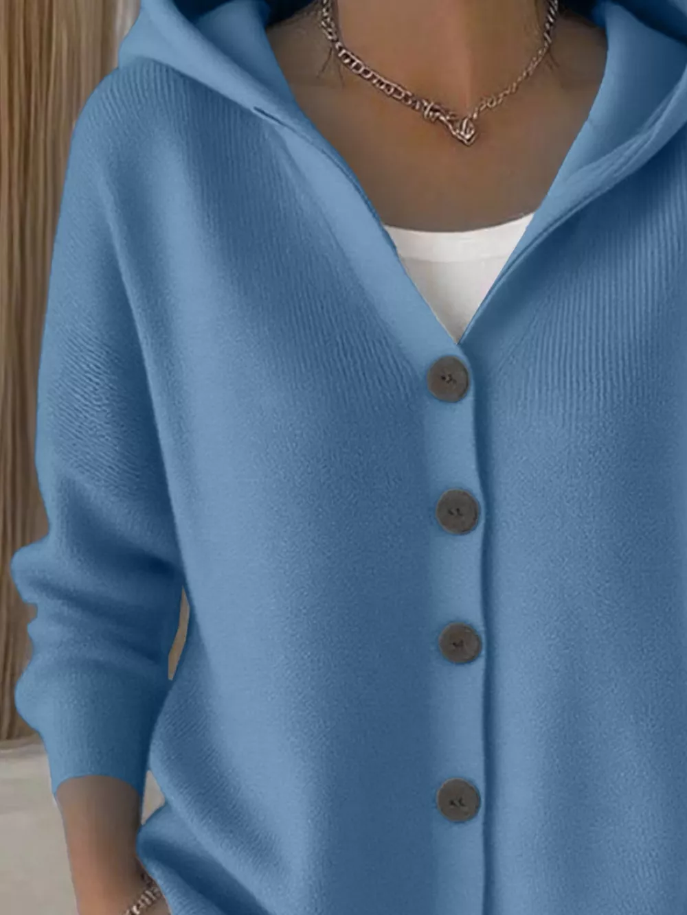 Full Size Hooded Button-Down Knit Cardigan Plus Size, image 15