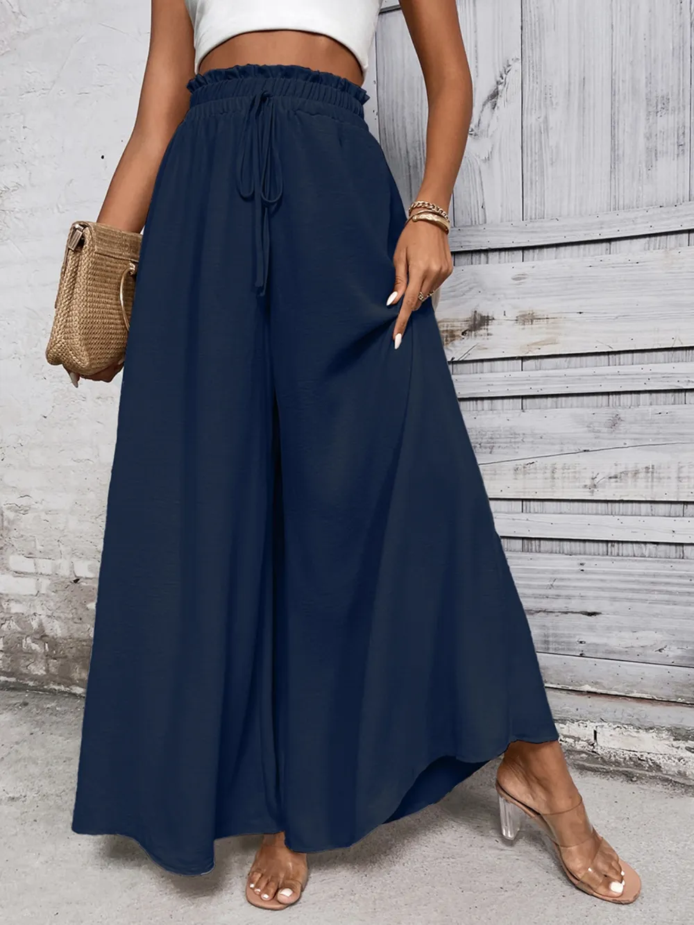 Tied High Waist Wide Leg Pants, image 19
