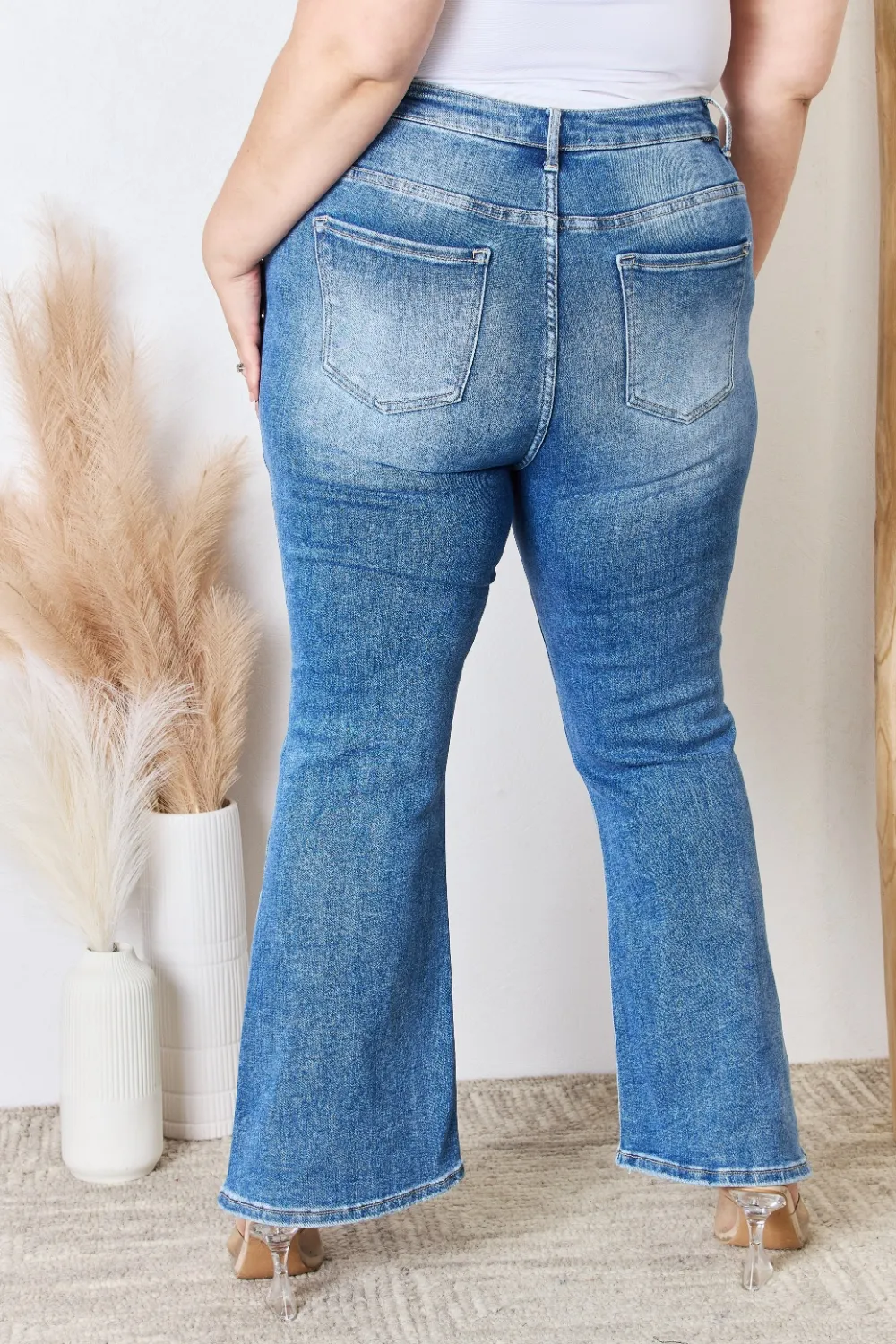 Full Size High Rise Ankle Flare Jeans, image 7