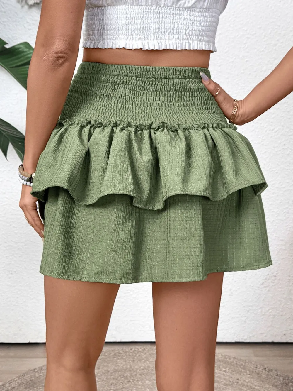 Layered Smocked Mini Skirt, image 5