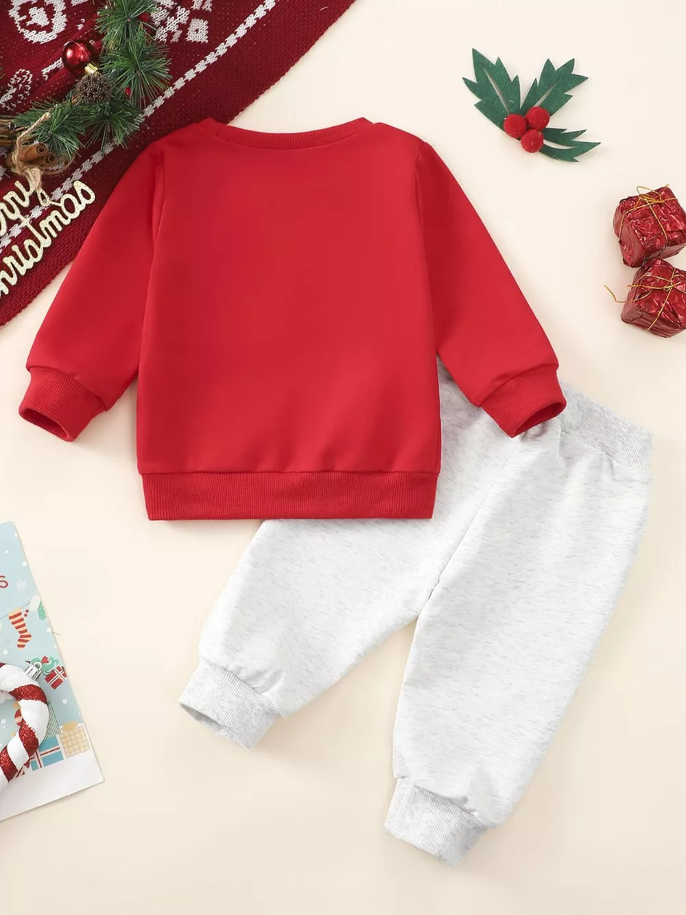 Children's Christmas Tree Sweatshirt & Pants Set, image 2
