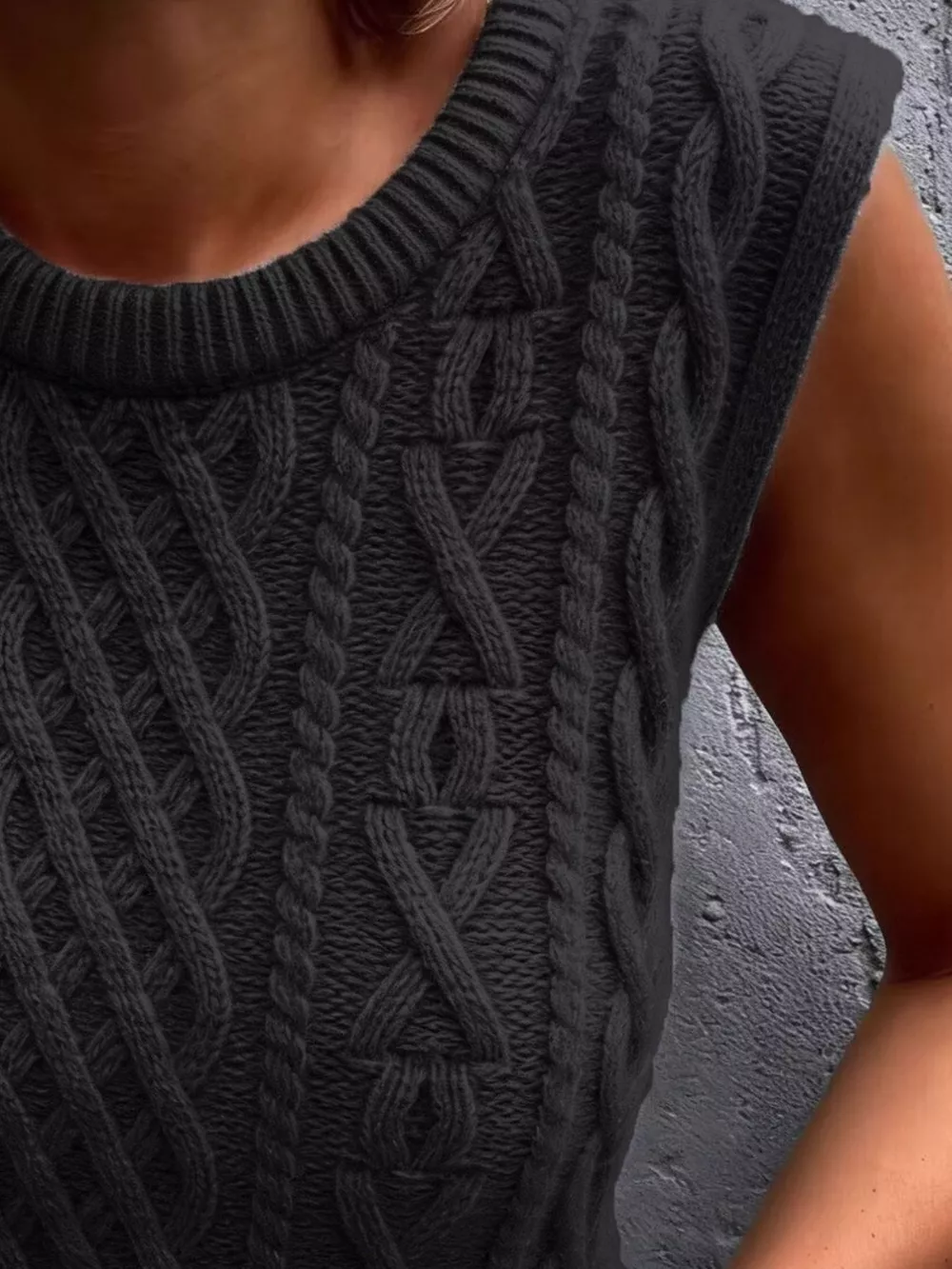 Cable Knit Sweater Vest, image 4