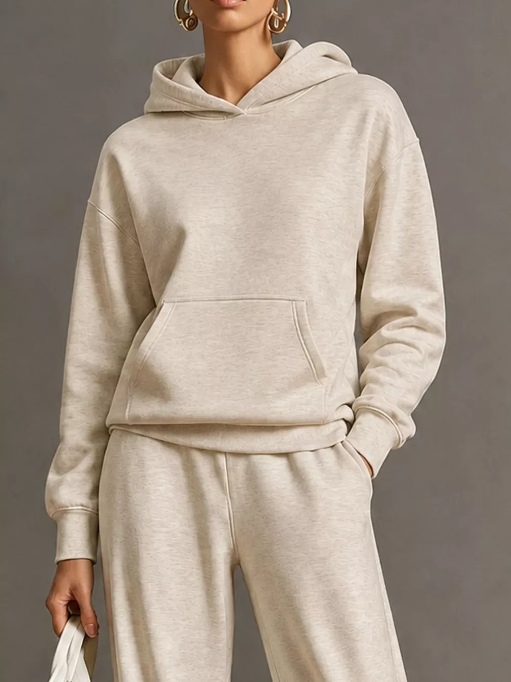 Kangaroo Pocket Hoodie and Pants Set, image 18