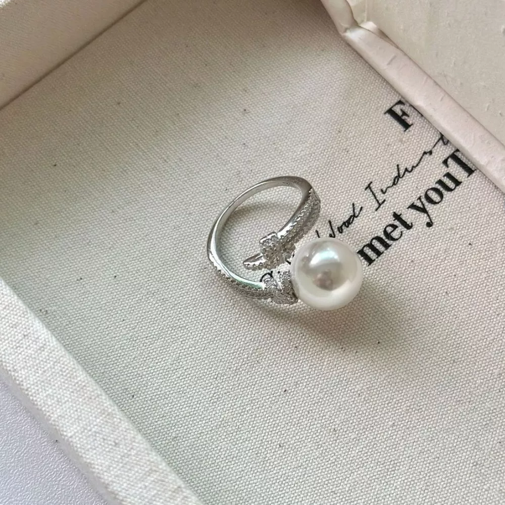 Pearl Zircon Bypass Ring, image 14