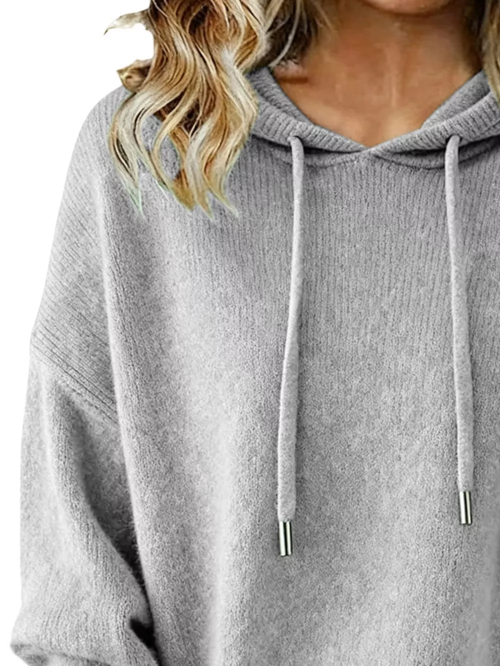 Drawstring Long Sleeve Hooded Sweater, image 26