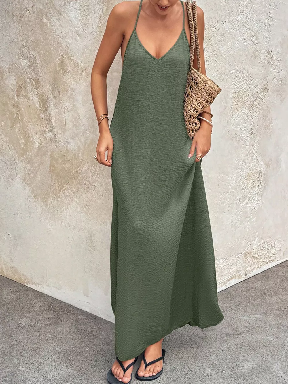 V-Neck Maxi Cami Dress, image 21
