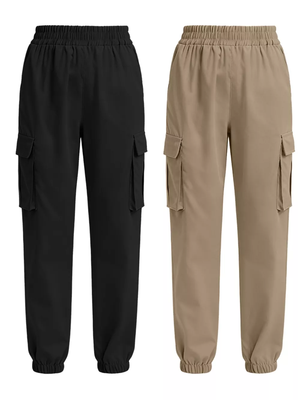 2 Piece Elastic Waist Cargo Pants, image 26