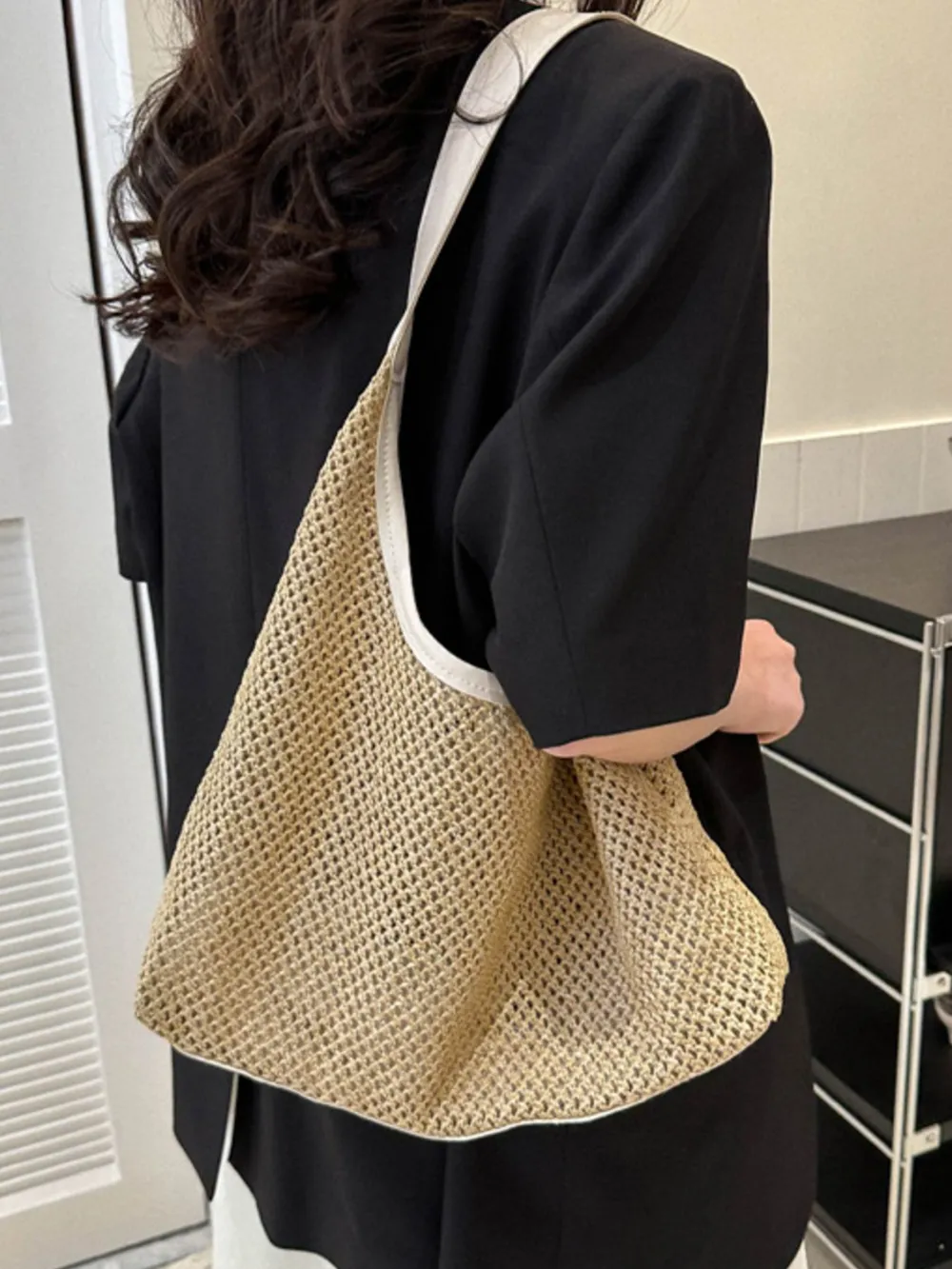 Woven Straw Shoulder Bag, image 6