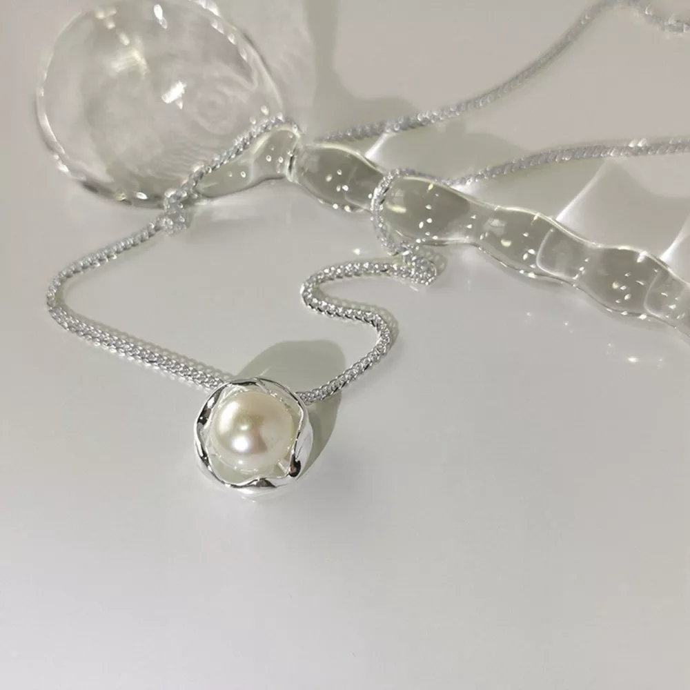 925 Sterling Silver Pearl Pendant Necklace, image 3