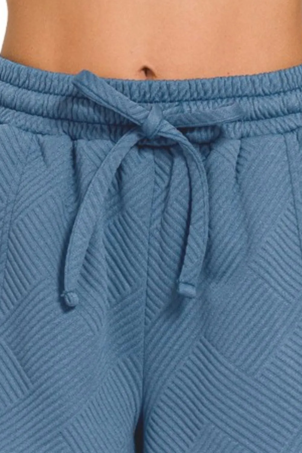 Textured Knit Jacquard Drawstring Shorts, image 3