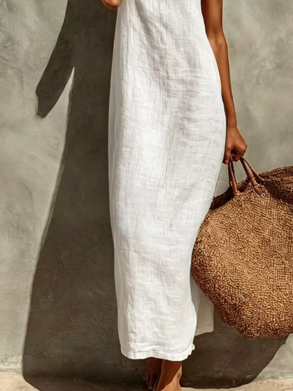 Sleeveless Linen Casual Maxi Dress, image 4