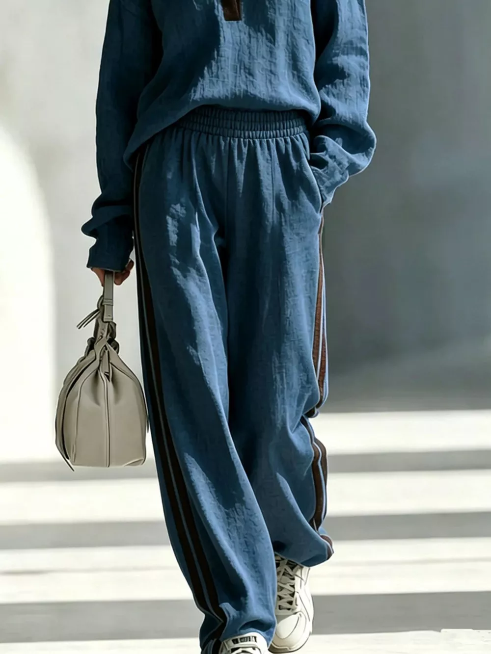 Long Sleeve Top and Side-Striped Joggers Set, image 12