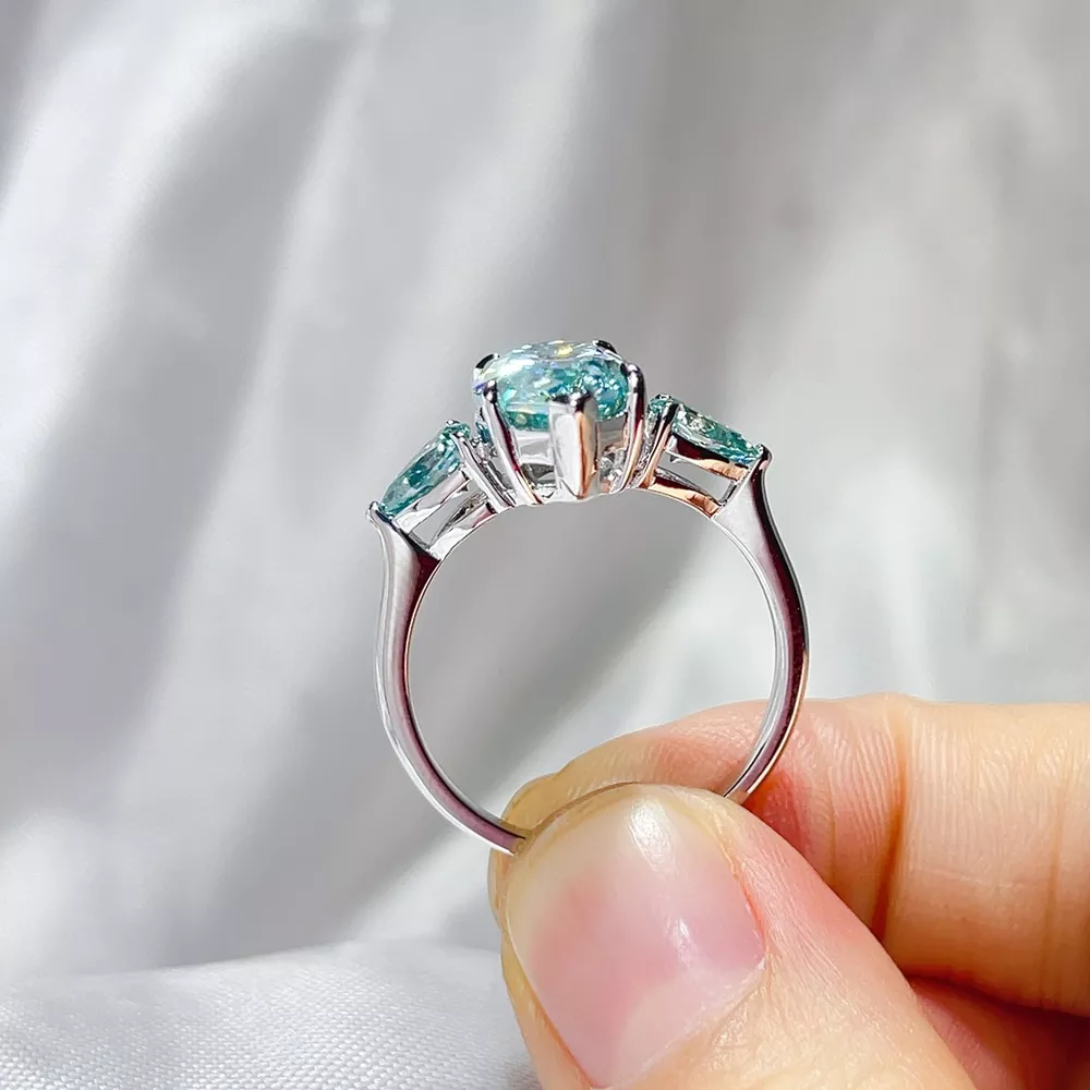 6 Carat 925 Sterling Silver Moissanite Ring, image 5