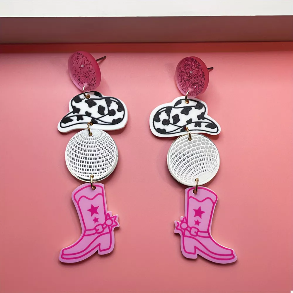 Cowgirl Boots Dangle Earrings