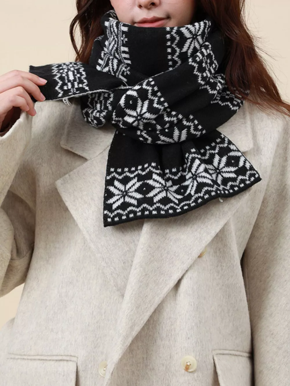 Christmas Snowflake Knit Scarf, image 14