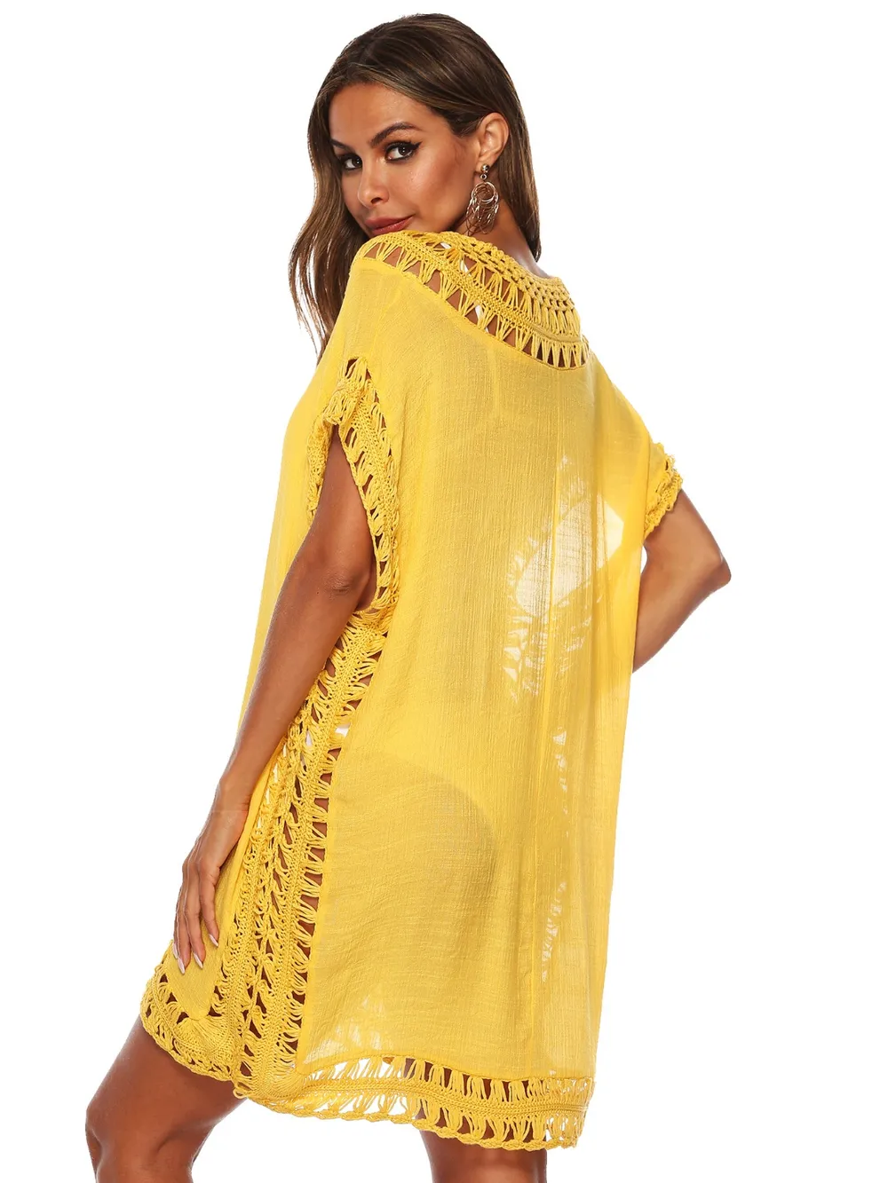 Cutout V-Neck Short Sleeve Cover-Up, image 12